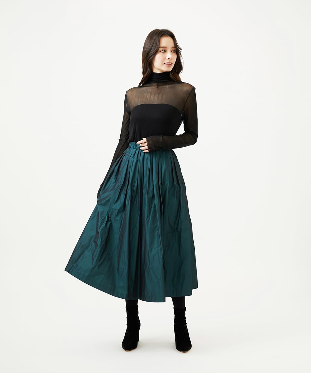 GBHAF35270 Sybilla(シビラ) シャンブレータフタスカート グリーン