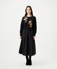 GBHAF35270 Sybilla(シビラ) シャンブレータフタスカート ブラック