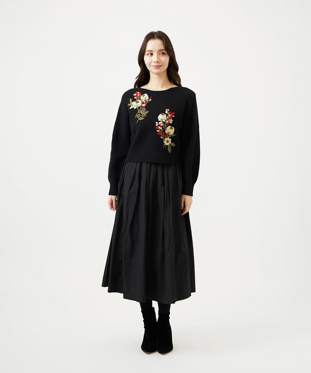 GBHAF35270 Sybilla(シビラ) シャンブレータフタスカート ブラック