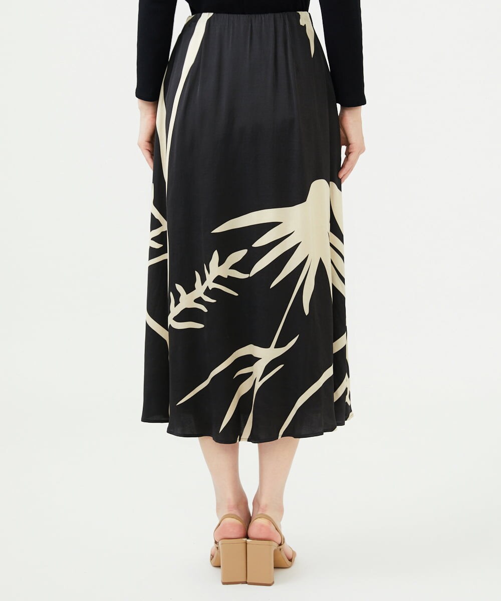 GBHAG01450 Sybilla(シビラ) フラワーシルエットプリントスカート ブラック