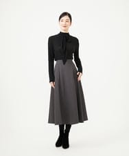 GBHAG32330 Sybilla(シビラ) ウールライクツイルフレアスカート チャコールグレー