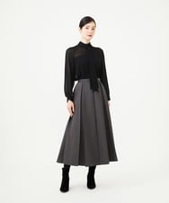 GBHAG33400 Sybilla(シビラ) ウールライクツイルプリーツスカート チャコールグレー