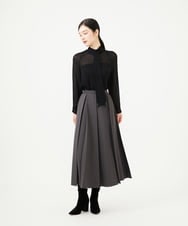 GBHAG33400 Sybilla(シビラ) ウールライクツイルプリーツスカート チャコールグレー