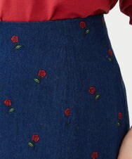 GBHAG61400 Sybilla(シビラ) ローズ刺繍デニムスカート インディゴ