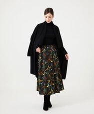 GBHAH36400 Sybilla(シビラ) ボタニカルフラワープリントスカート ブラック