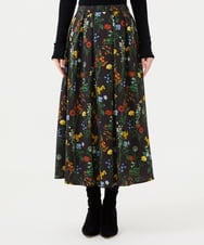 GBHAH36400 Sybilla(シビラ) ボタニカルフラワープリントスカート ブラック