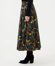 GBHAH36400 Sybilla(シビラ) ボタニカルフラワープリントスカート ブラック
