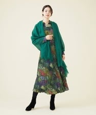 GBHAV13390 Sybilla(シビラ) ワイルドガーデンプリントアコーディオンプリーツスカート グリーン