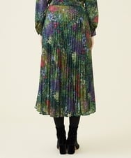 GBHAV13390 Sybilla(シビラ) ワイルドガーデンプリントアコーディオンプリーツスカート グリーン