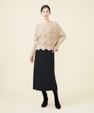 GBHAW29330 Sybilla(シビラ) ウールワッシャーナロースカート ブラック