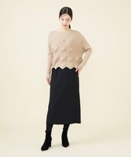 GBHAW29330 Sybilla(シビラ) ウールワッシャーナロースカート ブラック