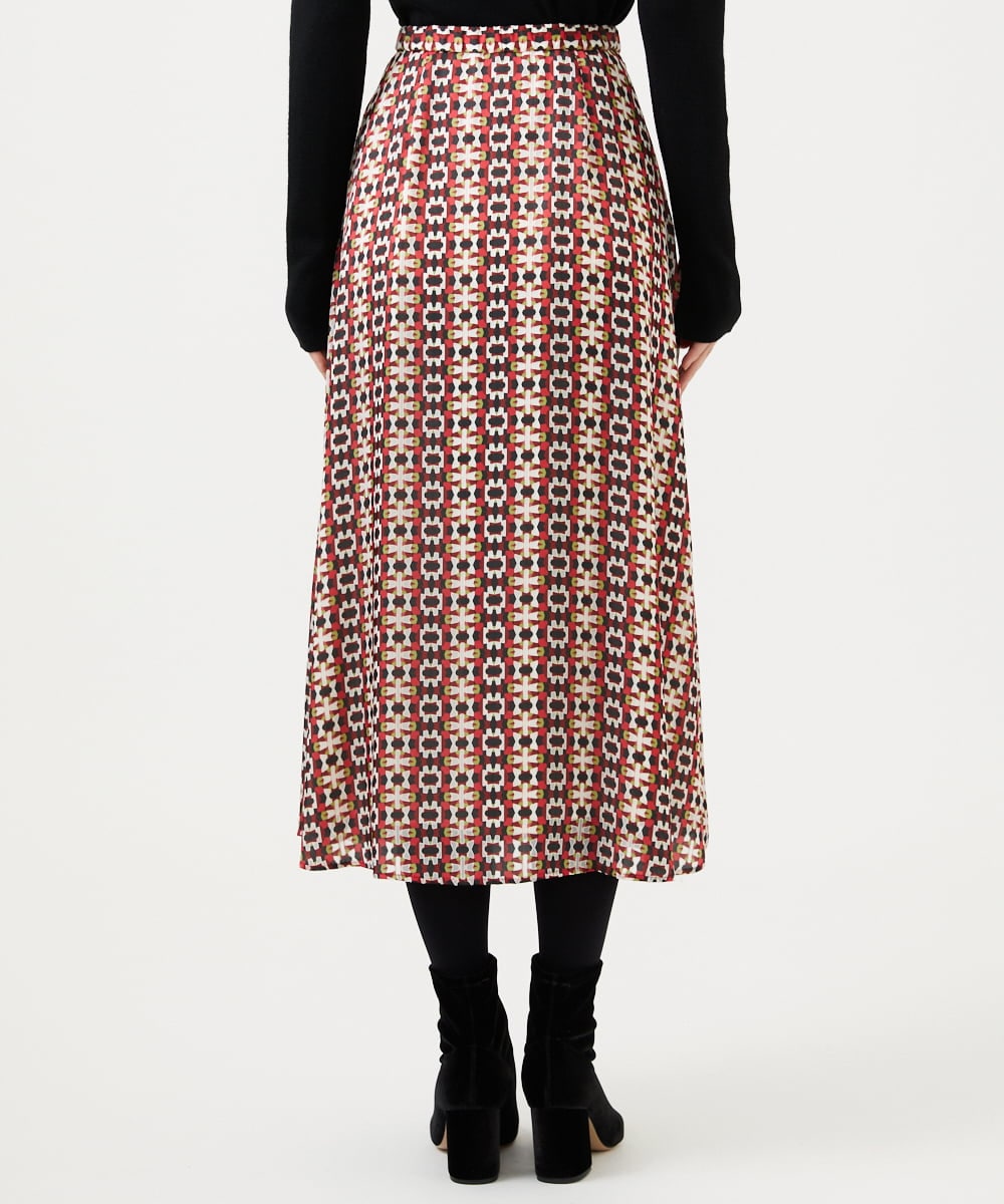 GBHCD01400 Sybilla(シビラ) ジオメトリックオパールスカート レッド系