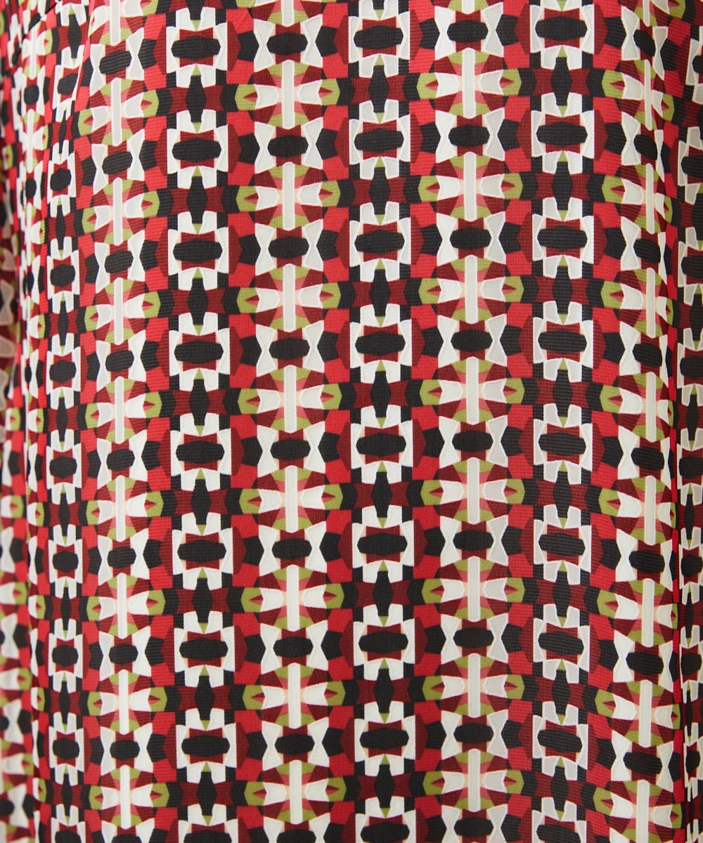 GBHCD01400 Sybilla(シビラ) ジオメトリックオパールスカート レッド系