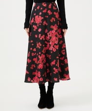 GBHCD40360 Sybilla(シビラ) ピンクマーガレットプリントスカート ブラック