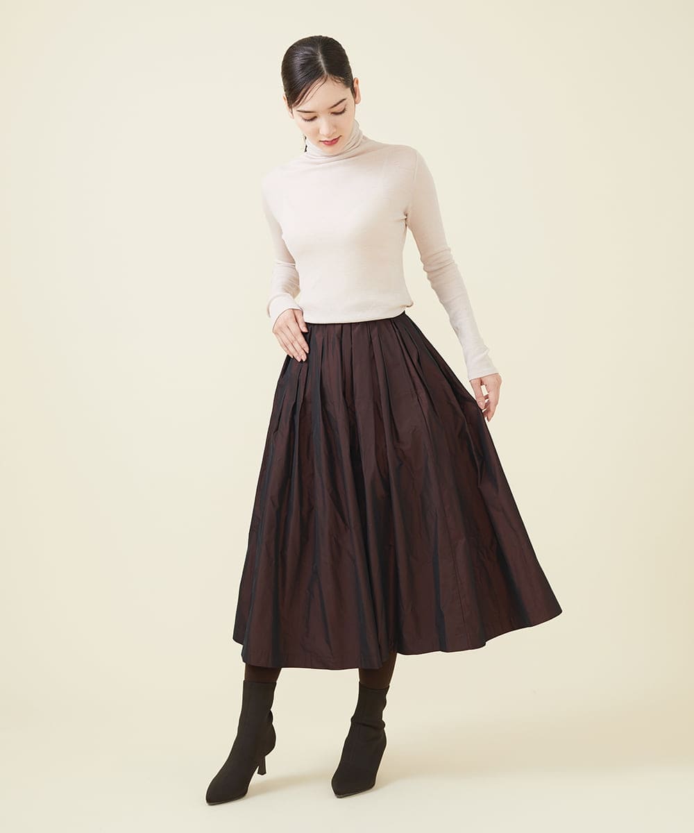 シャンブレータフタギャザースカート(ミモレ丈スカート) | Sybilla