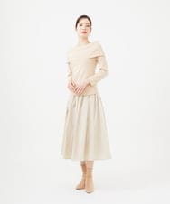 GBHEA02360 Sybilla(シビラ) 【メディア着用】シルキータフタピンタックスカート ライトベージュ