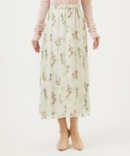 GBHED01700 Sybilla(シビラ) ドットフラワー刺繍スカート ライトベージュ