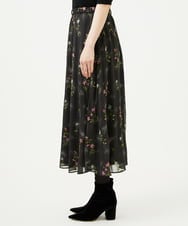 GBHED01700 Sybilla(シビラ) ドットフラワー刺繍スカート ブラック系