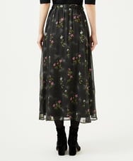 GBHED01700 Sybilla(シビラ) ドットフラワー刺繍スカート ブラック系