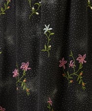 GBHED01700 Sybilla(シビラ) ドットフラワー刺繍スカート ブラック系