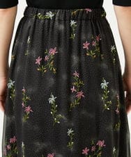 GBHED01700 Sybilla(シビラ) ドットフラワー刺繍スカート ブラック系