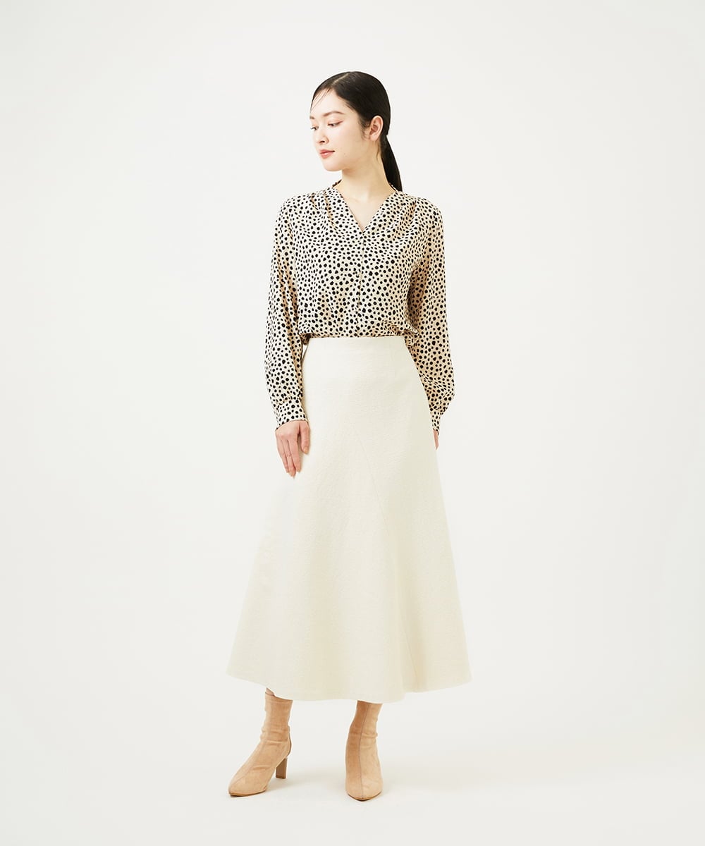 GBHEE01450 Sybilla(シビラ) ストレッチブークレースカート アイボリー