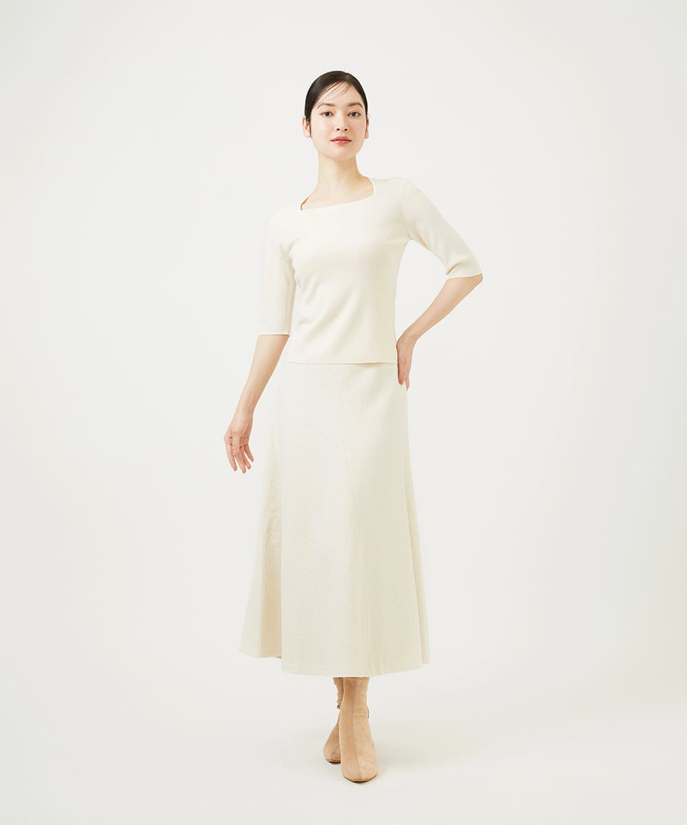 GBHEE01450 Sybilla(シビラ) ストレッチブークレースカート アイボリー