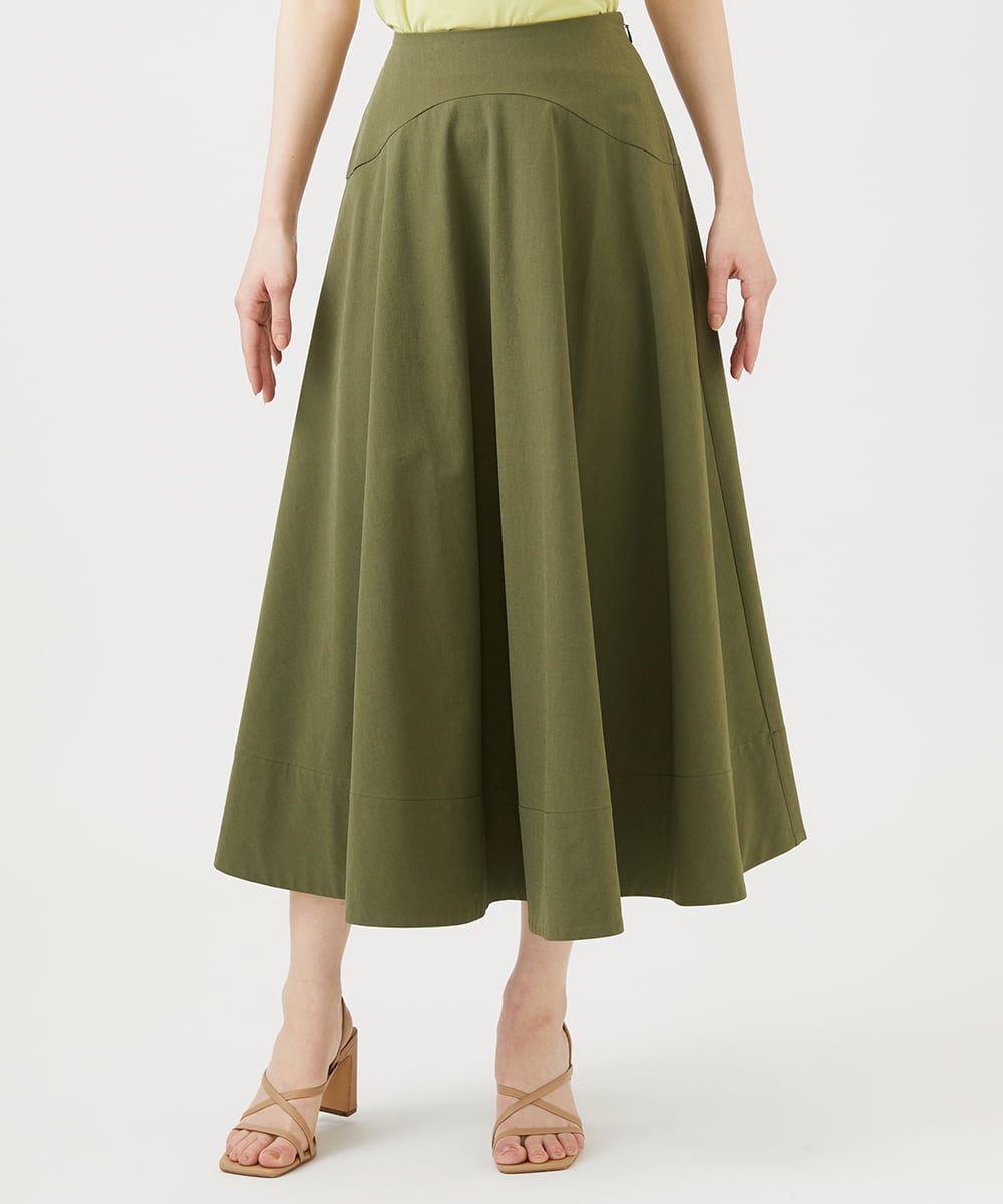 GBHEE26300 Sybilla(シビラ) ストレッチタフタボリュームスカート カーキ