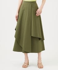 GBHEE27330 Sybilla(シビラ) ストレッチタフタアシンメトリースカート カーキ
