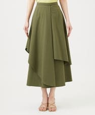 GBHEE27330 Sybilla(シビラ) ストレッチタフタアシンメトリースカート カーキ
