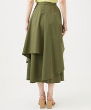 GBHEE27330 Sybilla(シビラ) ストレッチタフタアシンメトリースカート カーキ