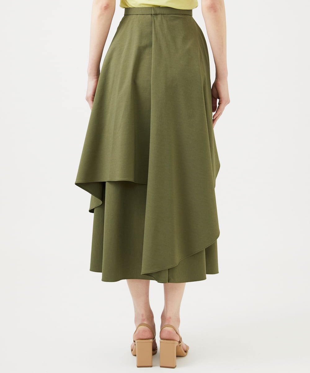 GBHEE27330 Sybilla(シビラ) ストレッチタフタアシンメトリースカート カーキ