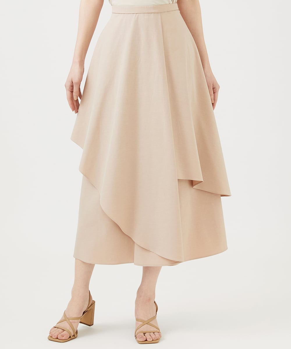 GBHEE27330 Sybilla(シビラ) ストレッチタフタアシンメトリースカート ベージュ