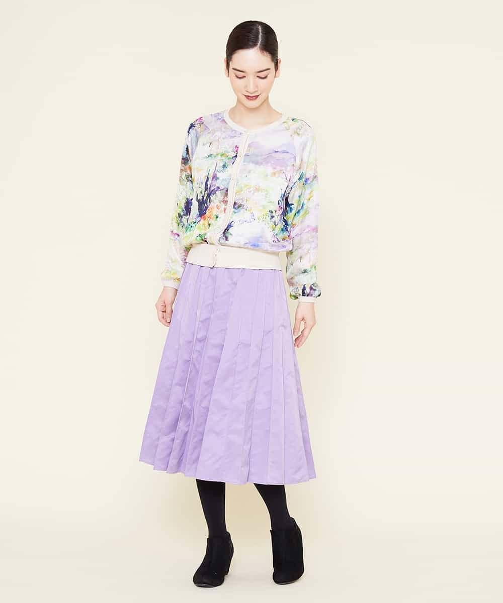 GBHEM24290 Sybilla(シビラ) ステッチプリーツデザインスカート ラベンダー