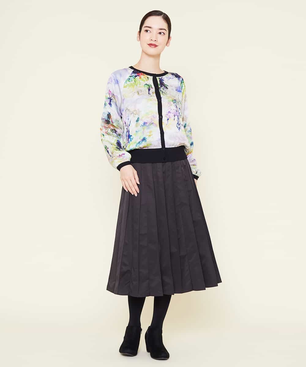GBHEM24290 Sybilla(シビラ) ステッチプリーツデザインスカート ブラック