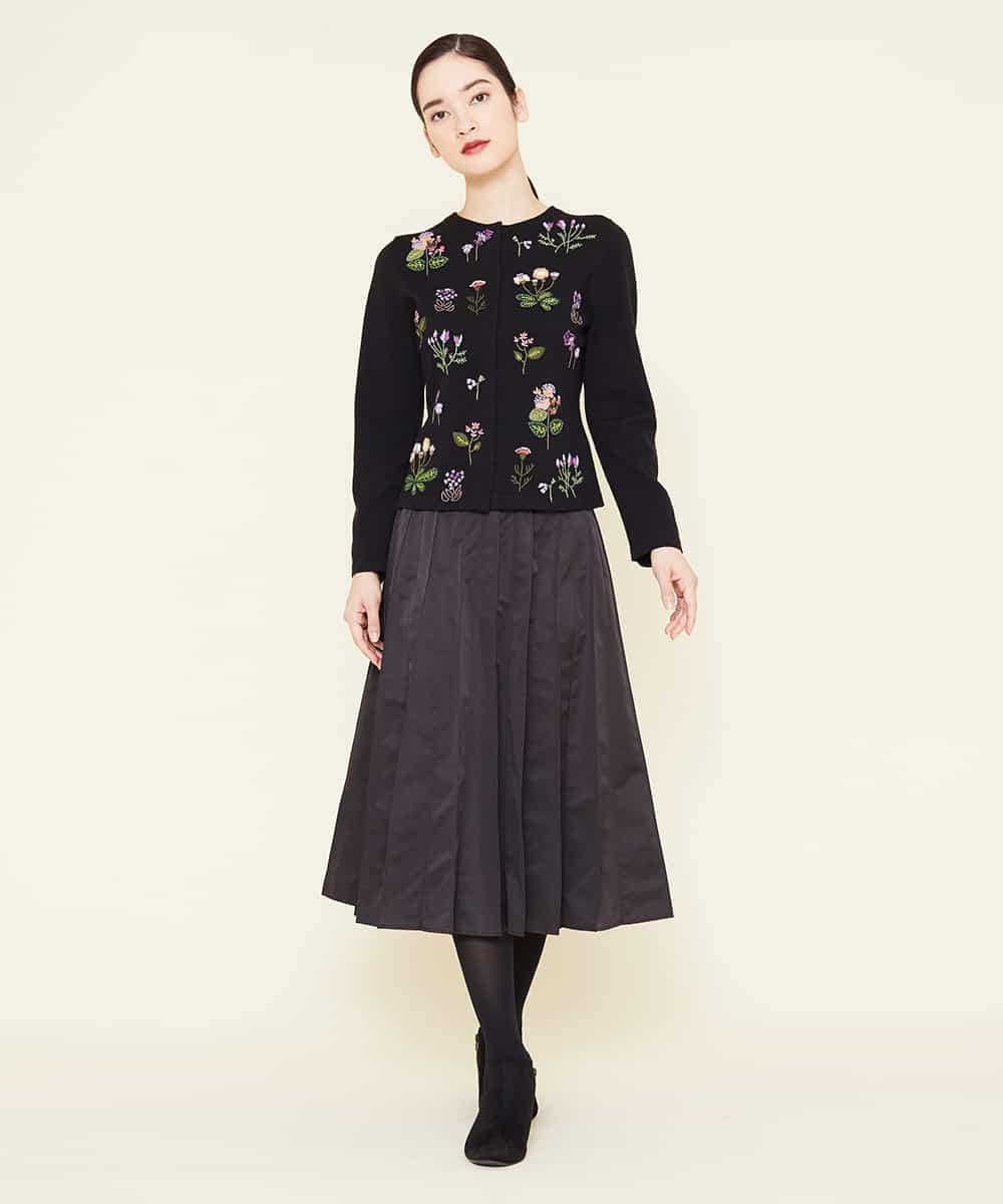 GBHEM24290 Sybilla(シビラ) ステッチプリーツデザインスカート ブラック