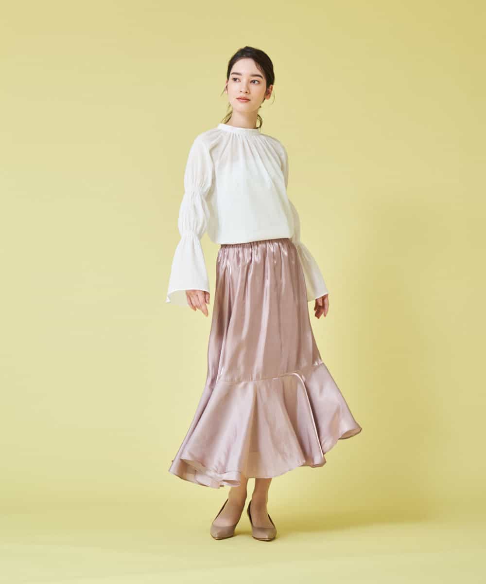 GBHEM53290 Sybilla(シビラ) クロッシーサテンスカート ピンクベージュ