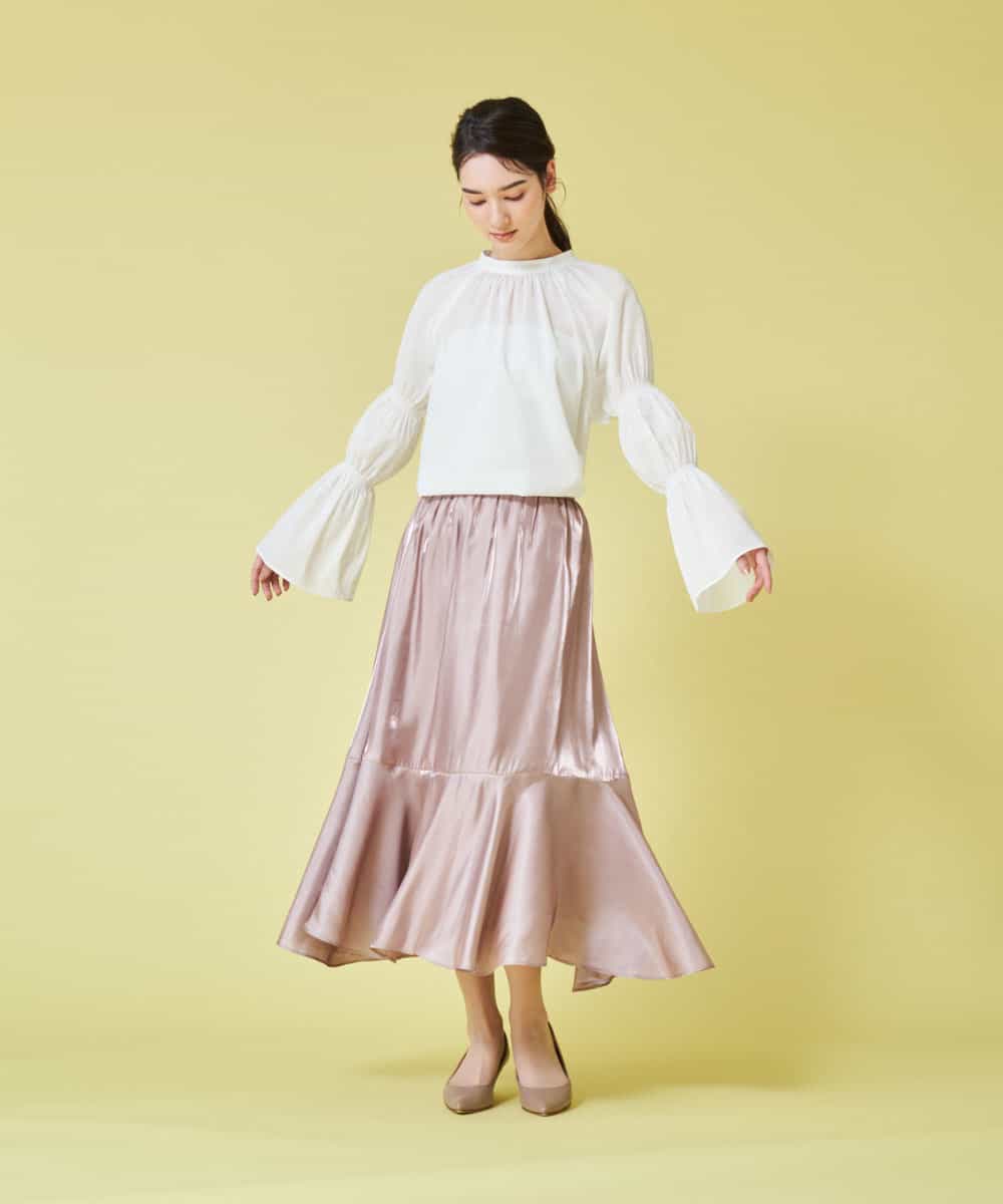 GBHEM53290 Sybilla(シビラ) クロッシーサテンスカート ピンクベージュ