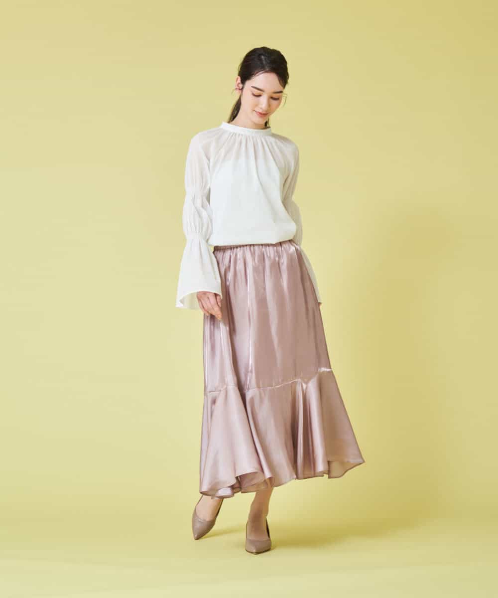 GBHEM53290 Sybilla(シビラ) クロッシーサテンスカート ピンクベージュ