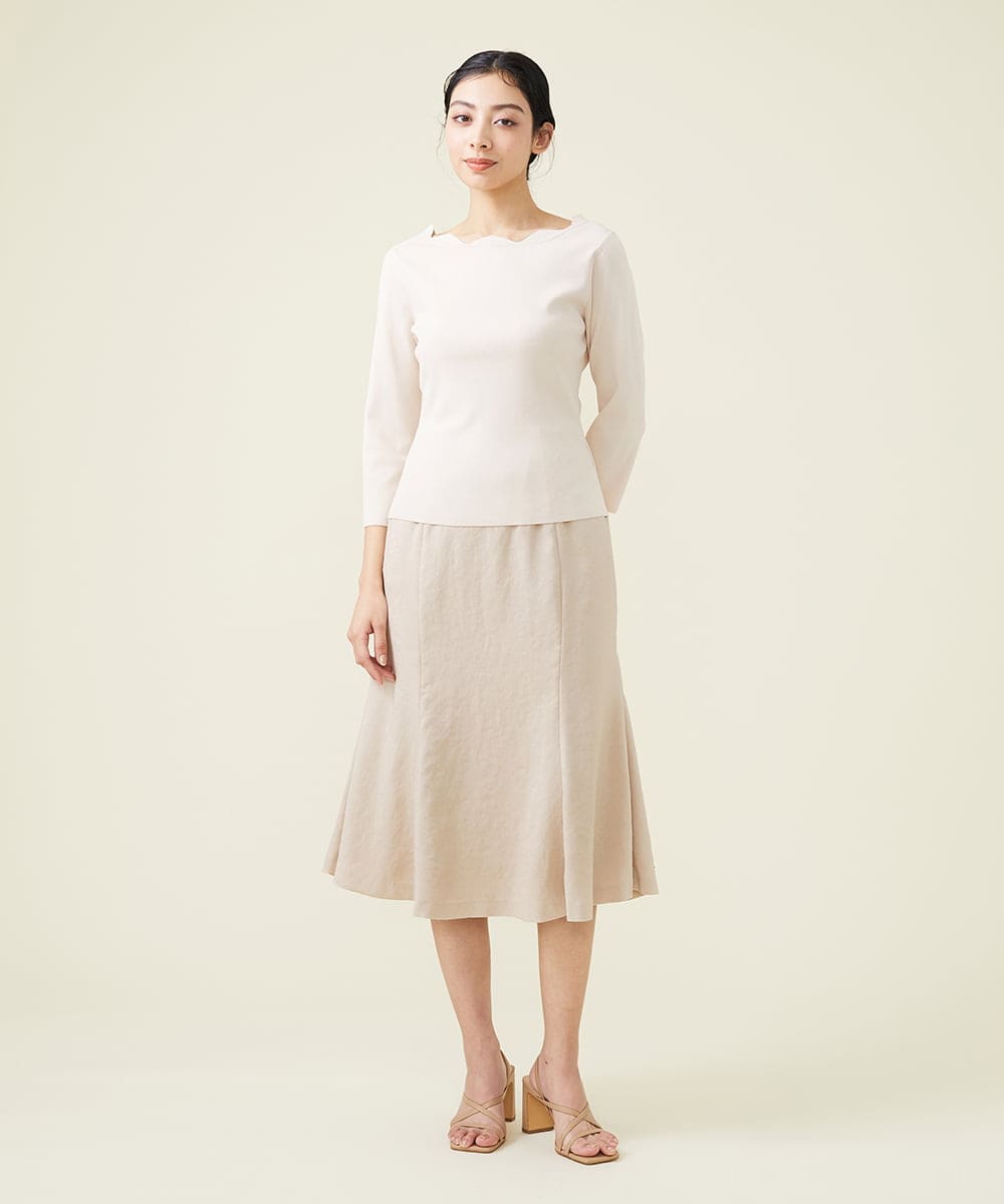 GBHET10330 Sybilla(シビラ) トリアセストレッチスカート ベージュ