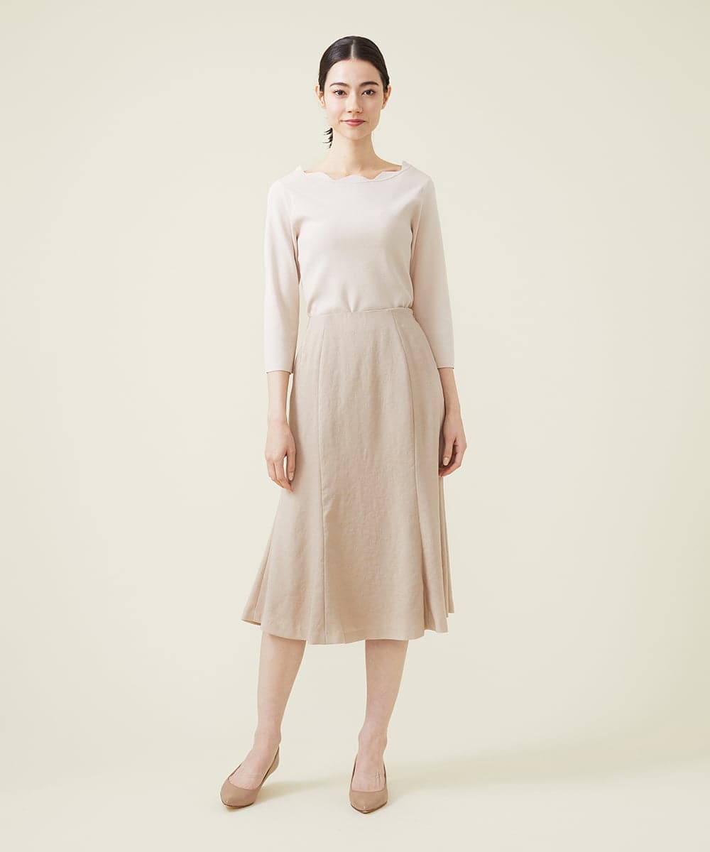 GBHET10330 Sybilla(シビラ) トリアセストレッチスカート ベージュ