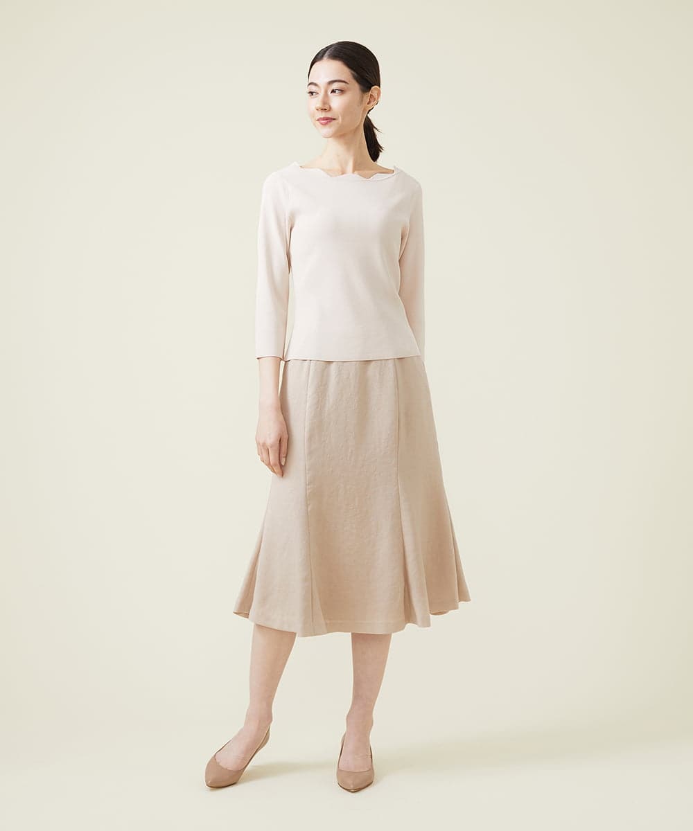 GBHET10330 Sybilla(シビラ) トリアセストレッチスカート ベージュ