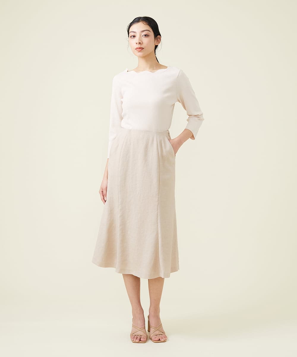GBHET10330 Sybilla(シビラ) トリアセストレッチスカート ベージュ