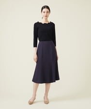 GBHET10330 Sybilla(シビラ) トリアセストレッチスカート ネイビー