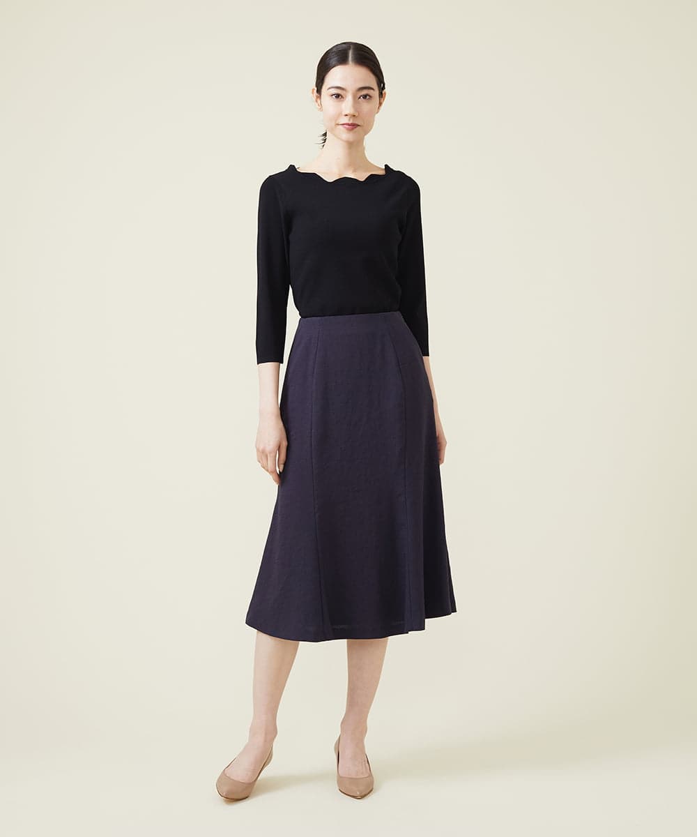 GBHET10330 Sybilla(シビラ) トリアセストレッチスカート ネイビー