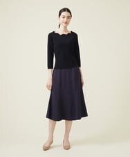 GBHET10330 Sybilla(シビラ) トリアセストレッチスカート ネイビー