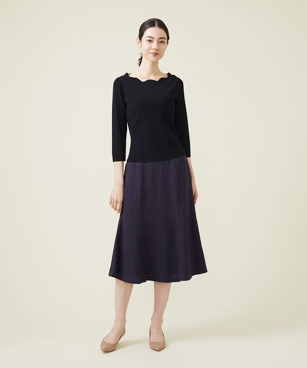 GBHET10330 Sybilla(シビラ) トリアセストレッチスカート ネイビー