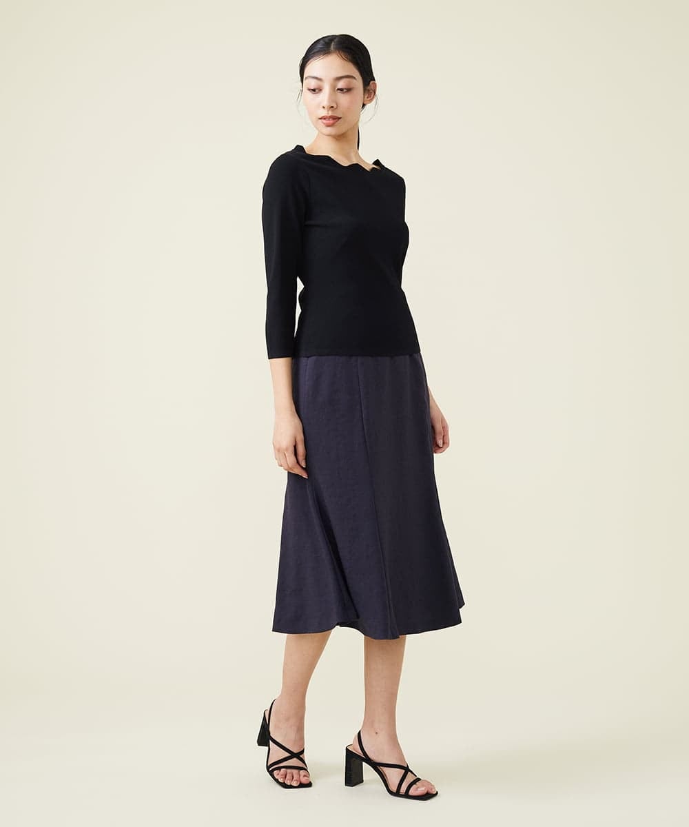 GBHET10330 Sybilla(シビラ) トリアセストレッチスカート ネイビー