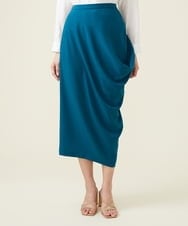 GBHET13360 Sybilla(シビラ) デニットジョーゼットサイドドレープスカート ブルー