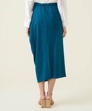 GBHET13360 Sybilla(シビラ) デニットジョーゼットサイドドレープスカート ブルー